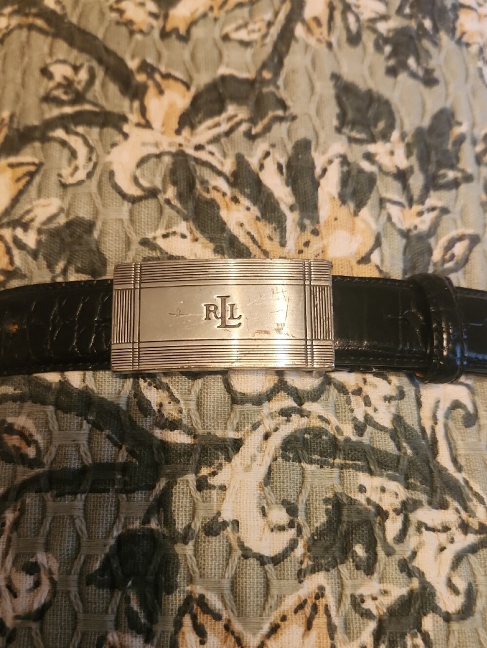 Ralph Lauren Leather Belt with Silver-tone Buckle - Black - Picture 2 of 6